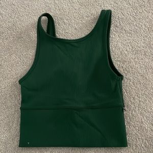 Lululemon power pivot ribbed tank top Everglades green